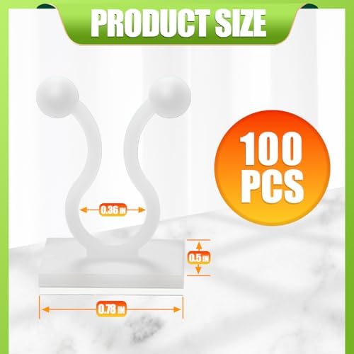 100Pcs Plant Climbing Wall Fixture Clips, Vines Clips for Decoration,White