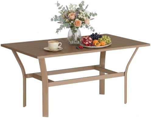 Outsunny Outdoor Coffee Table All-Weather Slatted Tabletop Brown