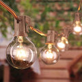 G40 Outdoor String Lights, 50Ft Hanging Outdoor Patio Lights with 53 Clear Globe Bulbs (3 Spare), Connectable Backyard Lights for Indoor Outdoor Porch Balcony Party Commercial Decoration- Brown Wire