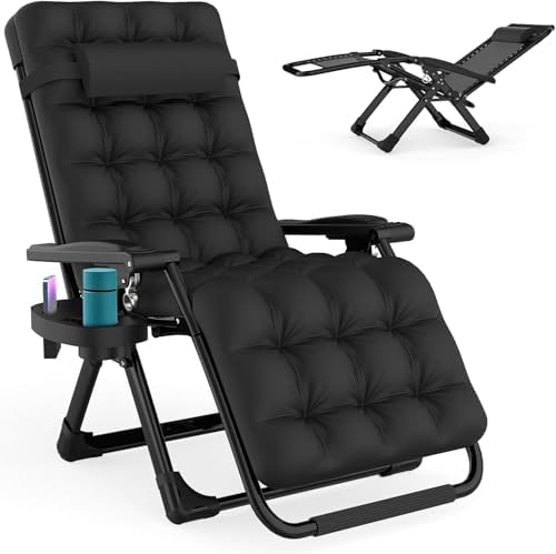 ZENPETIO Zero Gravity Chair, Reclining Camping Chairs w/Removable Cushion