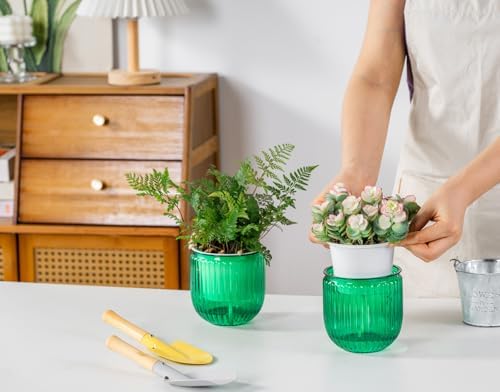 Melphoe Self Watering Pots for Indoor Plants Planter, 4.3 Inch 2 Pack