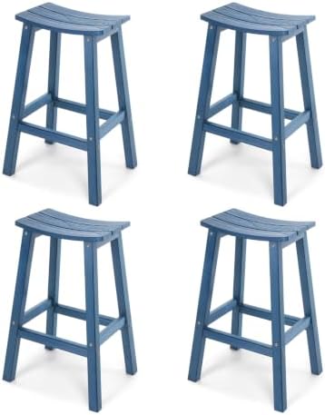 Stoog All-Weather Bar Stools Set of 4, 28" Outdoor Patio Barstools