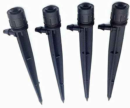 Hose Connector 360 Degrees Irrigation Adjustable Garden Sprinkler Agricultura Greenhouse Watering Spray Nozzle for 4/7mm Hose 10 Pcs (Color : Black)