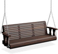 VINGLI 5 FT Heavy Duty Wooden Porch Swing, 880 LBS Outdoor Swing, Rustic