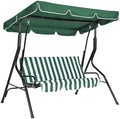 3-Seat Outdoor Patio Porch Swing with Stand, Adjustable Canopy & Thick Waterproof Cushions, Steel Frame Swing Outdoor Chair for Backyard, Front Porch, Lawn, Garden