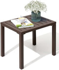 Aluminum Outdoor Side Table, Small Patio Coffee Bistro End Table, Brown