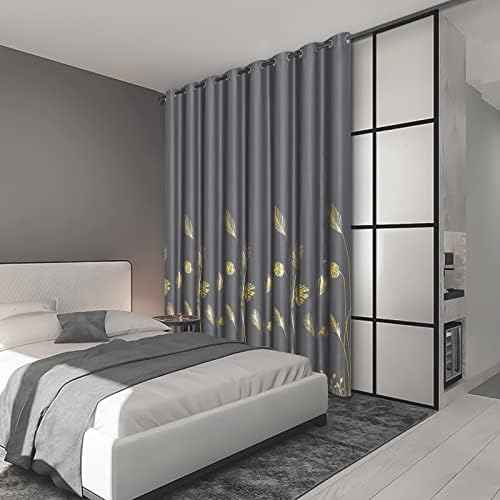 Estelar Textiler Dark Grey Blackout Patterned Sliding Door Curtain 100Wx84L