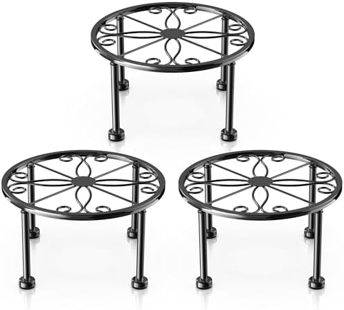 Garden Gifts Plant Lovers Gifts 3 Packs Black Metal Plant Stand with