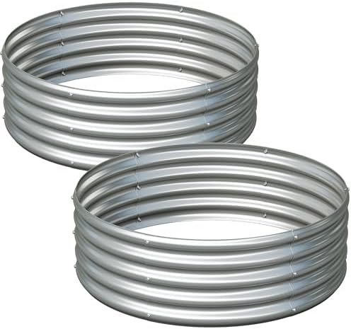 2PCS 3x3x1FT Galvanized Metal Raised Garden Bed,Outdoor Planter Box for Vegetables