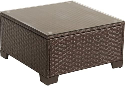 Rattaner Patio Furniture Wicker Coffee Table Outdoor Garden Square