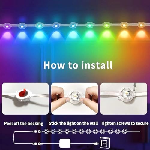 Permanent Outdoor RGB Lights,Waterproof Smart LED Eaves Lights with App/Remote Control,DIY IP67 Waterproof for Christmas and All Holiday Decor,House Roof and Garden Lighting (200FT)