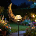 TAKE ME Moon Solar Lights Garden Outdoor Decor Waterproof Metal Solar