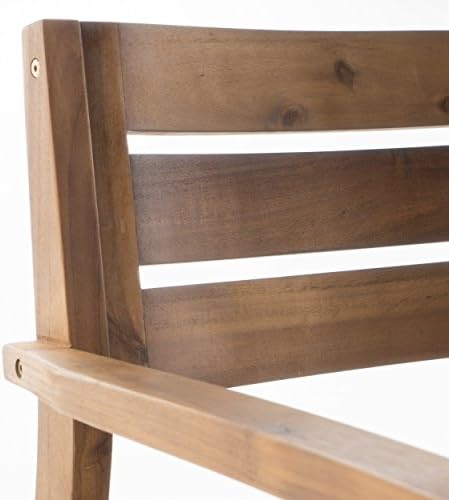 Christopher Knight Home Stamford Outdoor Acacia Wood Dining Chairs, 2-Pcs Set, Teak Finish