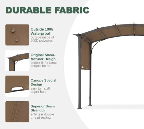 85" x 208" Universal Pergola Replacement Canopy Cover