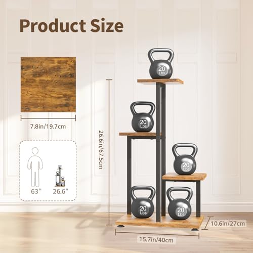 LASZOLA Black 4 Tiered Wood Plant Stand Indoor for Large Heavy Duty