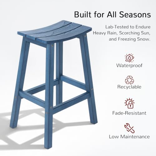 Stoog All-Weather Bar Stools Set of 4, 28" Outdoor Patio Barstools