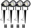 Low Voltage Landscape Lights, 10W 12/24V 2700K Warm White Landscape Lighting, IP65 Waterproof Outdoor LED Spotlight for Garden Yard Tree, 4 Pack with Connectors