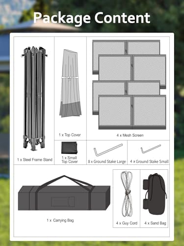 Hipicute 13 X 13FT Pop Up Gazebo, Canopy Tent, Gazebos on Clearance,Patio Folding Canopy with Mosquito Netting - Backyard Tent for Party, Wedding, Outdoor Dining, Patio, Backyard(Dark Grey+Light Grey)