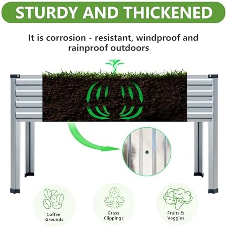 2PCS 48×24×30in Galvanized Raised Garden Bed,Metal Elevated Planter