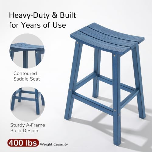 Stoog All-Weather Bar Stools Set of 4, 28" Outdoor Patio Barstools