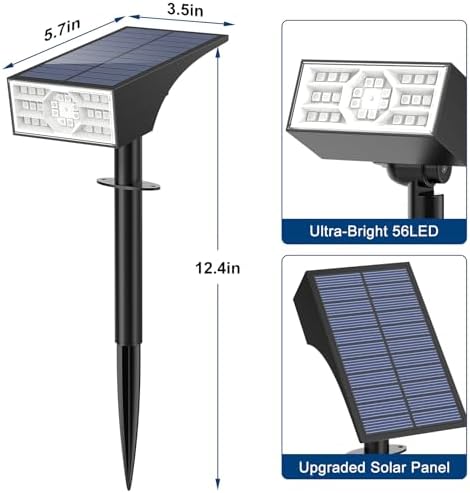 Solar Color Changing RGB Spot Lights Outdoor, 6 Pack/7 Lighting Modes