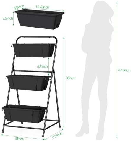 Raised Garden Bed 3 Tier Vertical Garden Planter Elevated Planter
