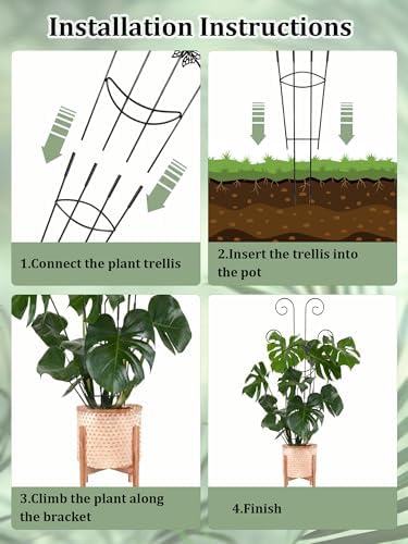 2 Pcs Tall Trellis for Potted Plants, 30'' Expandable Butterfly Shape