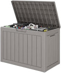 Outdoor Storage Waterproof Deck Box for Patio (45 Gallon, Grey)