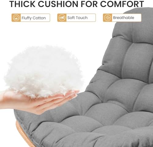 Outdoor Loveseat with Soft Cushion, 1 Seater Boho Patio Couch (2PCS Gray)