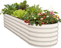 Pattiumo Galvanized Raised Garden Bed 8×2×1.5 FT, Round Metal Raised