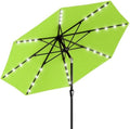 AreShark 9FT Patio Umbrella with Solar Lights, 32 Lighted Pool Umbrella w/Tilt and Crank, Outdoor Market Solar Umbrellas for Garden, Deck, Backyard, Pool and Beach, Apple Green