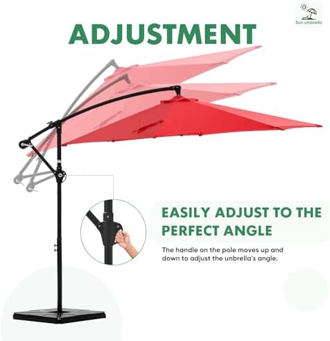 NEWBULIG 10FT Patio Umbrella, Cantilever Umbrella, UV Protection