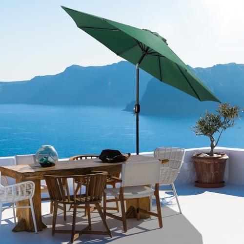 Backyard Expressions 9 ft. Patio Umbrella, Market Table Umbrella w/Tilt and Crank, 8 Ribs