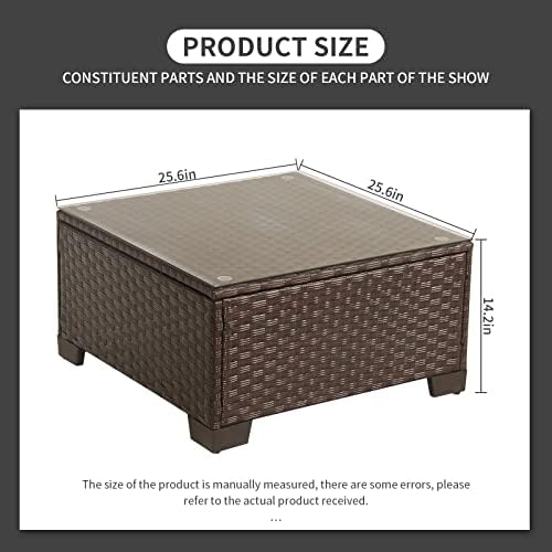 Rattaner Patio Furniture Wicker Coffee Table Outdoor Garden Square