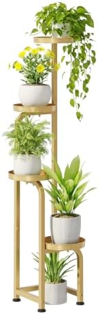 Bamworld Corner Plant Stand Indoor Outdoor Tall Metal Flower Pot Stands