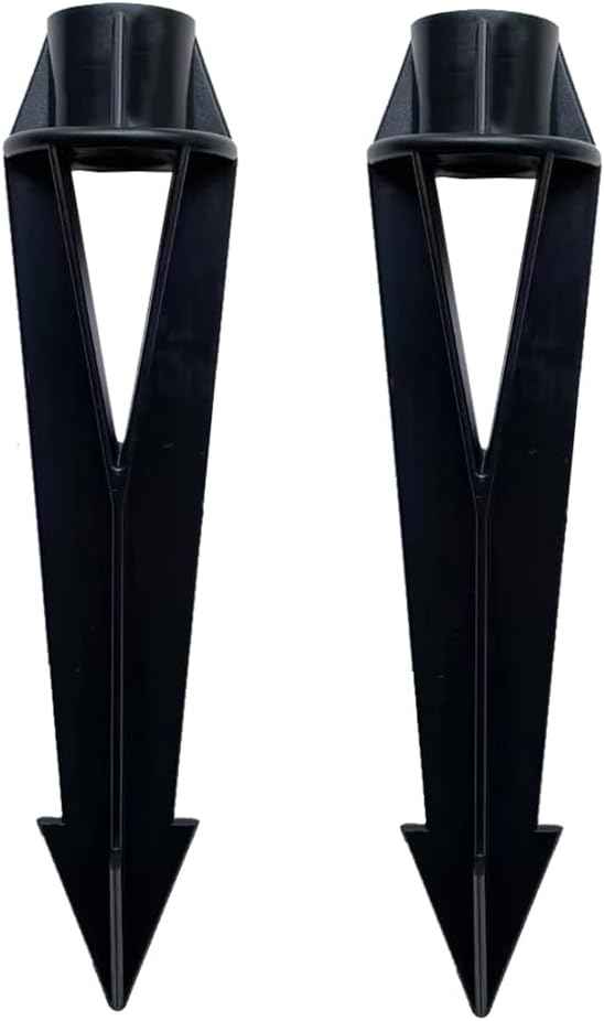 Outdoor Light Stakes 1/2 NPT Female Thread Light Anchors | Landscape Lighting Pathway Lights Spotlight Flood Light Spikes Replacement Black Color 2 Packs