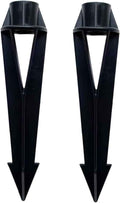 Outdoor Light Stakes 1/2 NPT Female Thread Light Anchors | Landscape Lighting Pathway Lights Spotlight Flood Light Spikes Replacement Black Color 2 Packs