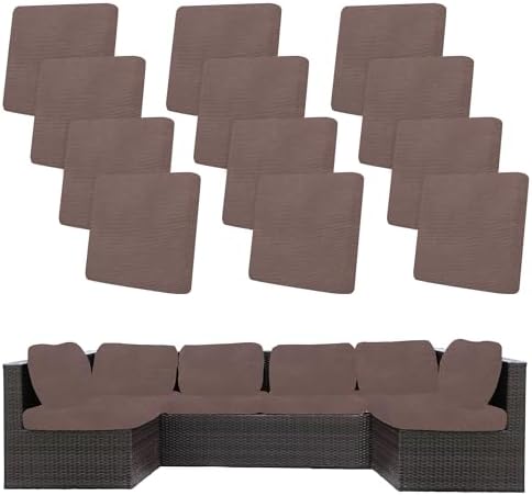 12 Pcs Outdoor Cushion Covers, Patio Sofa Cushion Covers Replacement