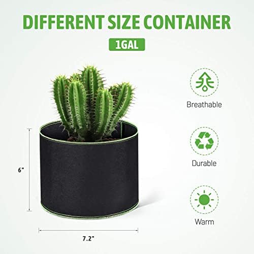 Delxo 20-Pack 1 Gallon Grow Bags, Non-Woven Small Garden Planting Bag