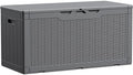 Devoko 100 Gallon Waterproof Resin Deck Box, Large Outdoor Storage Box