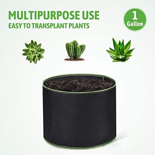 Delxo 20-Pack 1 Gallon Grow Bags, Non-Woven Small Garden Planting Bag