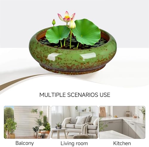 7.3 Inch Succulent Planters Pots Shallow Ceramic Glazed Planter Pots