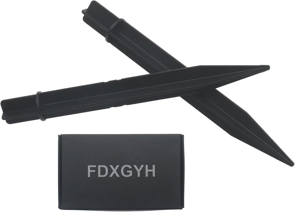 FDXGYH 12 Pack Solar Light Stakes Replacement Spikes 8.25 x 0.83 Inch ABS Plastic Ground Spikes for Outdoor Pathway Garden Lights (Black)