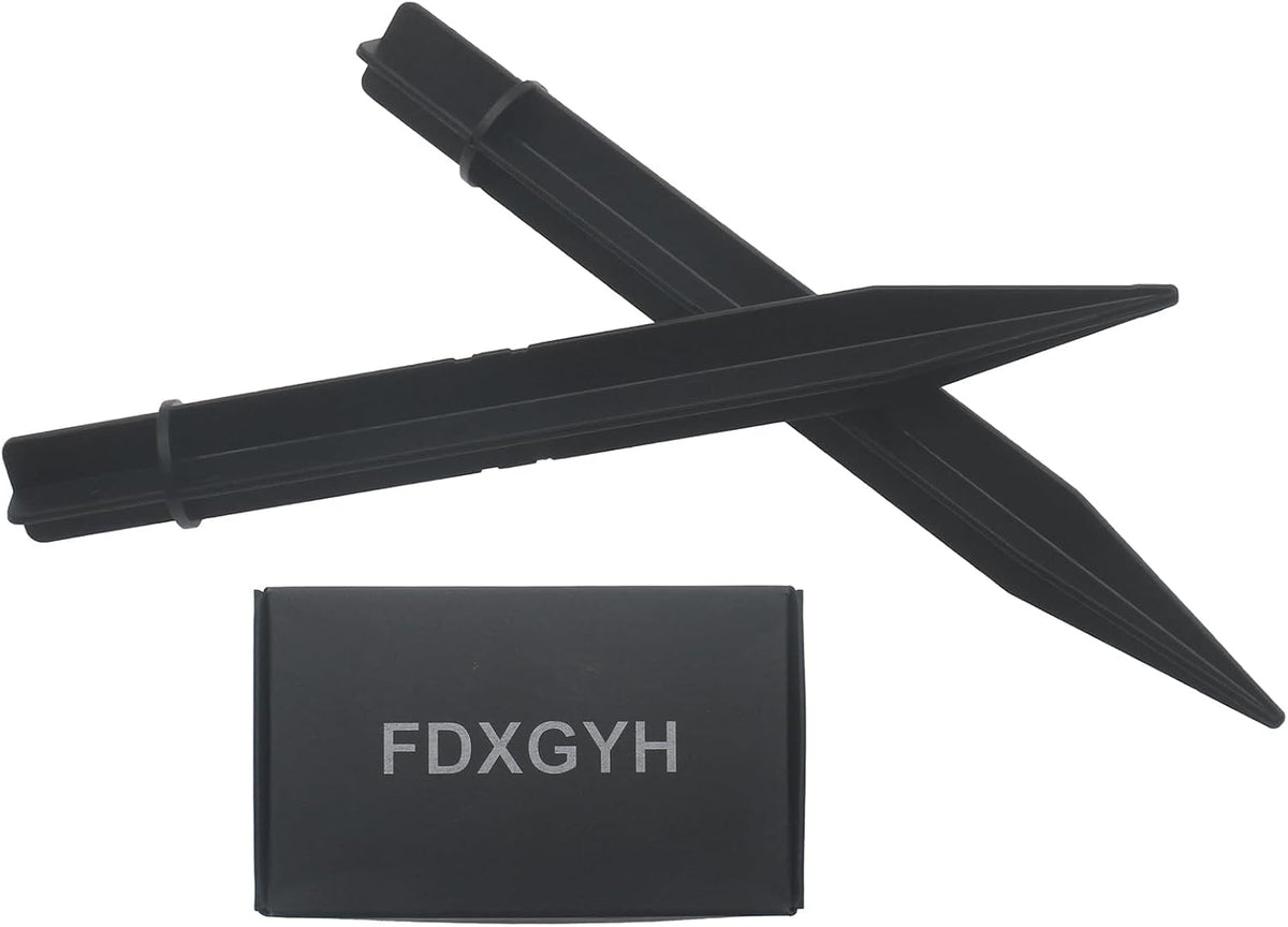 FDXGYH 12 Pack Solar Light Stakes Replacement Spikes 8.25 x 0.83 Inch ABS Plastic Ground Spikes for Outdoor Pathway Garden Lights (Black)