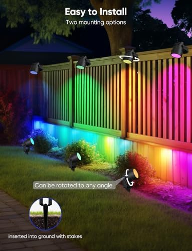 APPECK Landscape Lighting, RGBW Spotlights with APP Control,8 Pack