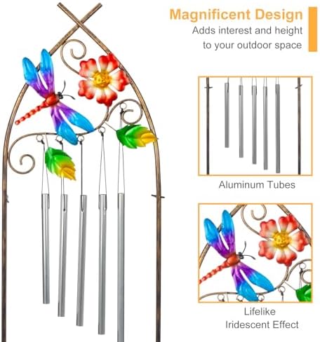 Garden Trellis with Plant Stands, 48” Metal Detachable Dragonfly Plant