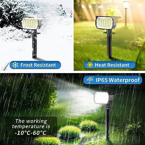 Tadyreal Solar Spot Lights Outdoor 10 Pack, [46 LED/3 Modes] Solar Landscape Spotlights Waterproof, 2-in-1 Auto On/Off Solar Powered Lights for Outside Yard Garden Wall Pathway(Cool White)