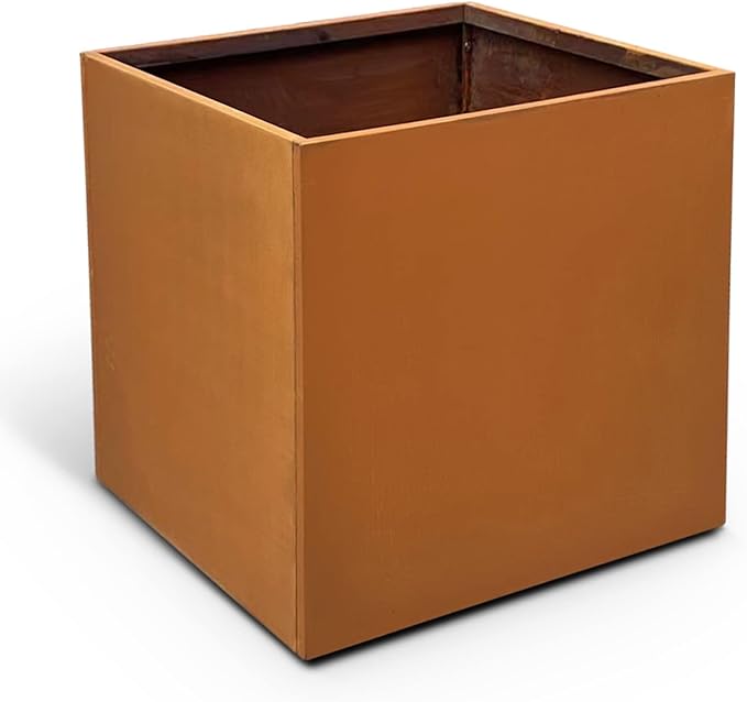 Corten Steel Planter Box Metal Planters Square Outdoor Steel Planter Cube by GZGNEEVL