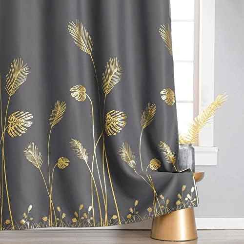 Estelar Textiler Dark Grey Blackout Patterned Sliding Door Curtain 100Wx84L