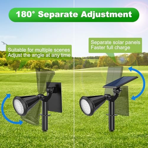 Tadyreal Solar Lights Outdoor Waterproof Color Changing 180° Adjustable RGB Solar Powered Landscape Spot Lights for Yard 7 Lighting Modes Solar Spotlights for Pathway Garden Outside (8 Pack)